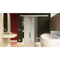 Glasschiebetür Wellen-Design (A) 775x2050mm Edelstahl - Levidor EasySlide