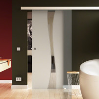 Glasschiebetür Bach-Design (B) 775x2050mm Edelstahl - Levidor EasySlide