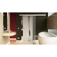 Glasschiebetür Bach-Design (B) 775x2050mm Edelstahl - Levidor EasySlide