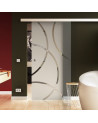 Glasschiebetür Circle-Design (C) 775x2050mm Edelstahl - Levidor EasySlide
