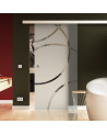 Glasschiebetür Dreh-Design (D) 775x2050mm Edelstahl - Levidor EasySlide