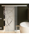 Glasschiebetür Ellipsen-Design (E) 775x2050mm Edelstahl - Levidor EasySlide