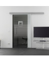 Glasschiebetür Horizont-Design (H) 775x2050mm Edelstahl - Levidor EasySlide