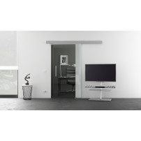 775 x 2050 mm Ganzglaschiebetür Klarglas Levidor Basic / slimLine