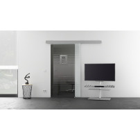 Glasschiebetür Lamellen-Design (L) 775x2050mm Edelstahl - Levidor EasySlide