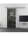 Glasschiebetür Rekursiv-Design (R) 775x2050mm Edelstahl - Levidor EasySlide