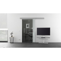 Glasschiebetür Rekursiv-Design (R) 775x2050mm Edelstahl - Levidor EasySlide
