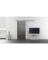 Glasschiebetür Streifen-Design (S) 775x2050mm Edelstahl - Levidor EasySlide