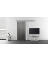 Glasschiebetür 2-Streifen-Design (T) 650x2050mm Edelstahl - Levidor EasySlide