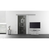 650 x 2050 mm Ganzglaschiebetür Würfel-Design Levidor Basic / slimLine