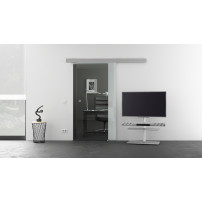 650 x 2050 mm Ganzglaschiebetür Klarglas Levidor Basic / slimLine