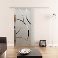 Glasschiebetür komplett 775 x 2050 mm Dorma Muto 60 Circle-Design (C) 