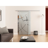 Glasschiebetür komplett 775 x 2050 mm Dorma Muto 60 Ellipsen-Design (E) 