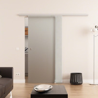 Glasschiebetür komplett 775 x 2050 mm Dorma Muto 60 vollflächig satiniert (V)