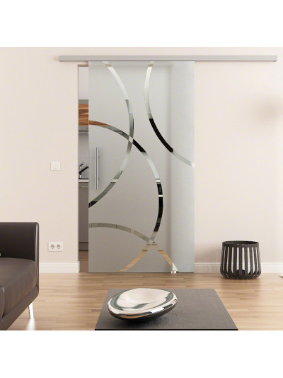 Glasschiebetür komplett 650 x 2050 mm Dorma Muto 60 Circle-Design (C) 