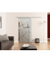 Glasschiebetür komplett 650 x 2050 mm Dorma Muto 60 Ellipsen-Design (E) 