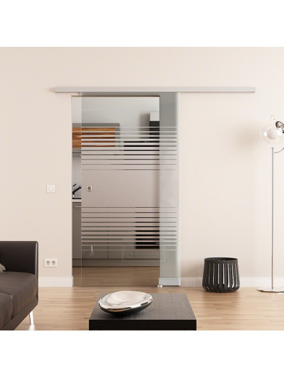 Glasschiebetür komplett Sondermaß  Dorma Muto 60 Lamellen-Design (L) 