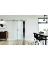 900 x 2050 x 8 mm Glasschiebetür Idea-Design (I)- Levidor offene Laufrollen-System (VA - Edelstahl)