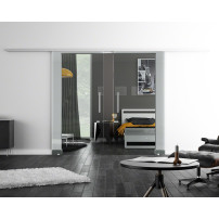 SoftClose Levidor ProfiSlide Schiebetür 2 x 400 x 2050 mm in Klarglas-Design (K)