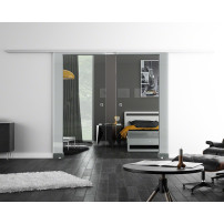 SoftClose Levidor ProfiSlide Schiebetür 2 x 400 x 2050 mm in Klarglas-Design (K)