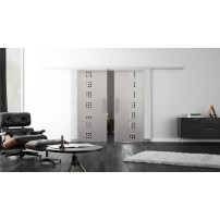 SoftClose Levidor ProfiSlide Schiebetür 2 x 400 x 2050 mm in Quadrat-Design (Q)