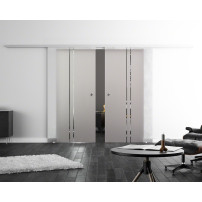 SoftClose Levidor ProfiSlide Schiebetür 2 x 400 x 2050 mm in senkrechte Streifen-Design (T)