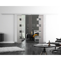 SoftClose Levidor ProfiSlide Schiebetür 2 x 400 x 2050 mm in Würfel-Design (W)