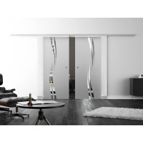 SoftClose Levidor ProfiSlide Schiebetür 2 x 400 x 2050 mm in Wellen-Design (A)