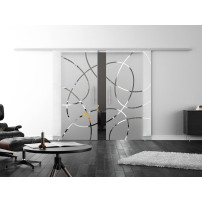 SoftClose Levidor ProfiSlide Schiebetür 2 x 400 x 2050 mm in Ellipsen-Design (EF)
