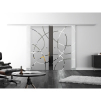 SoftClose Levidor ProfiSlide Schiebetür 2 x 400 x 2050 mm in Ellipsen-Design (EF)