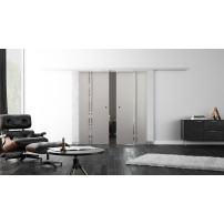 SoftClose Levidor ProfiSlide Schiebetür 2 x 400 x 2050 mm in senkrechte Streifen-Design (T)